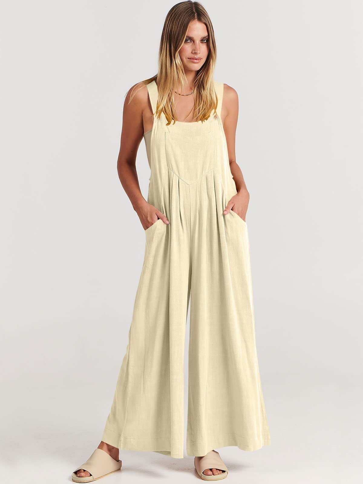 Plus Size Wide Leg Overalls Jumpsuit (Buy 2 Free Shipping)