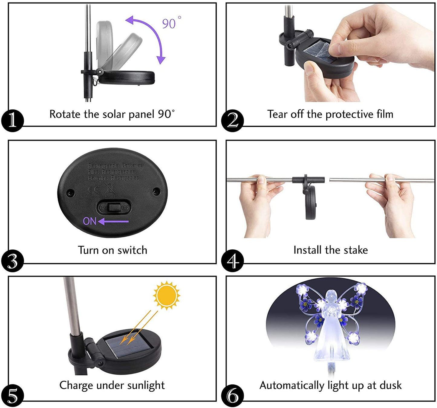 [LAST DAY -49% OFF]Waterproof 👼 Solar Angel lights🌳