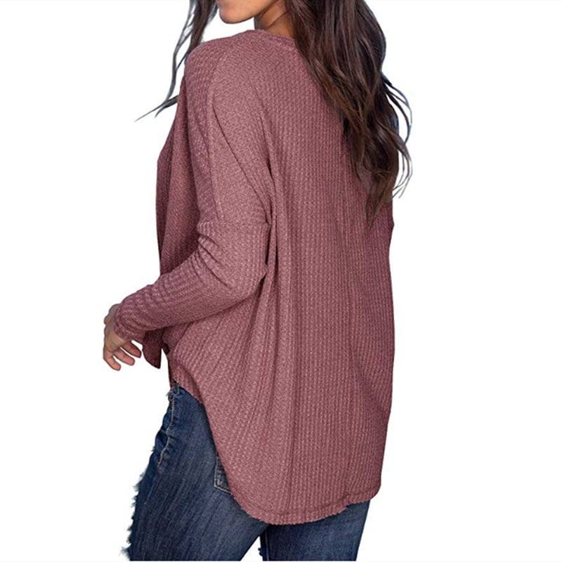 Women's Waffle Knit Tunic Blouse