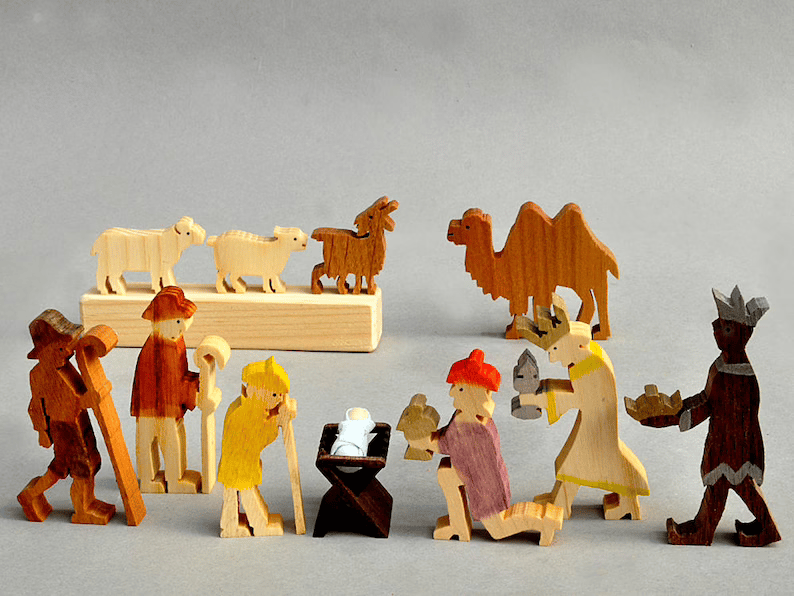 🔥Clearance Sale 49%-The Christmas Story Unique Nativity Set Wooden Nativity Scene