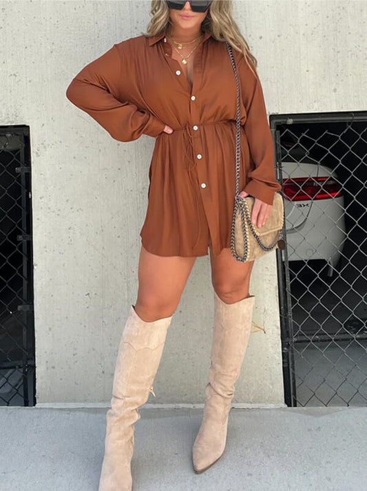 Solid Color Long Sleeve Shirt Bodysuit-Buy 2 Free Shipping