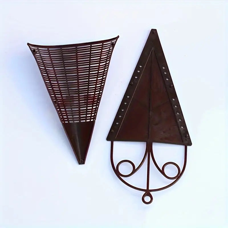 Imitation Rattan Woven Wall Hanging Triangular Flower Basket