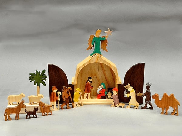 🔥Clearance Sale 49%-The Christmas Story Unique Nativity Set Wooden Nativity Scene