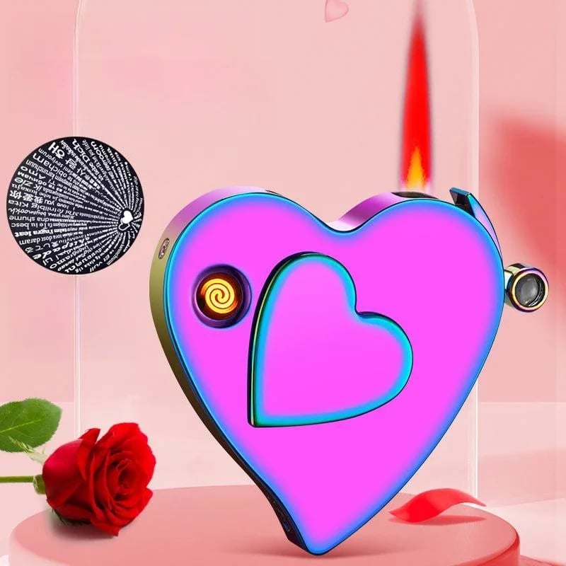 Multipurpose Heart-Shaped Electric and Gas Lighter