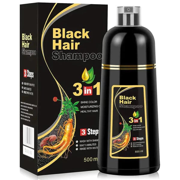 Black Hair DYE Shampoo 3 In 1 BUY 2 GET 1 FREE with Money Back Guarantee