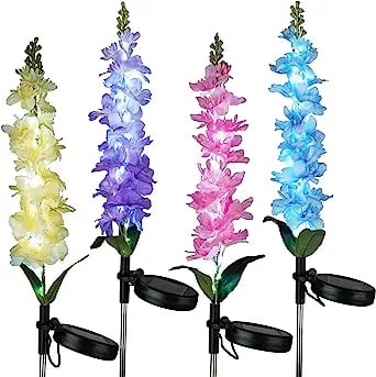 Outdoor Solar Violet Flower Lights