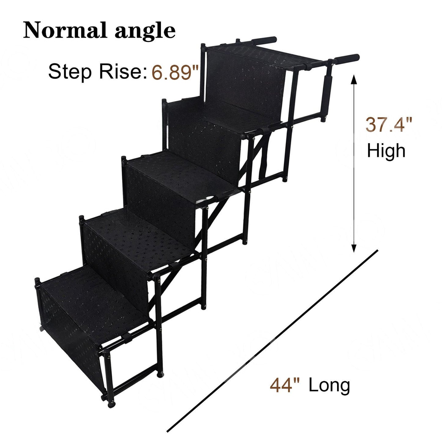 Foldable Dog Car Ramp - Portable Pet Steps for Large Dogs, Non-Slip Surface - Supports Up to 200 lbs - SUVs, Trucks, and Cars