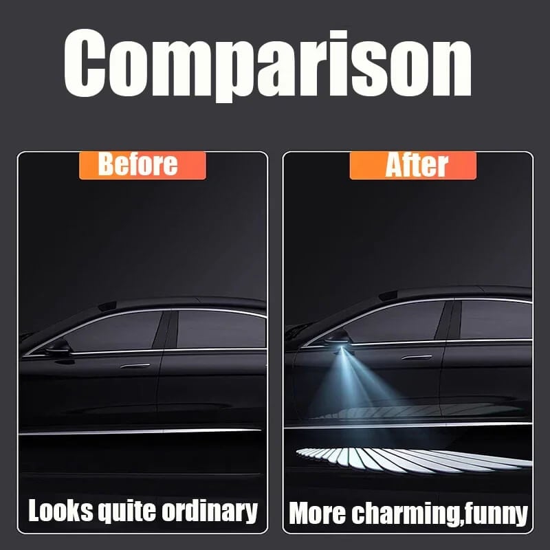 Angel Wing LED Light For Car Motorcycle Rearview Mirror Universal Decoration Lights