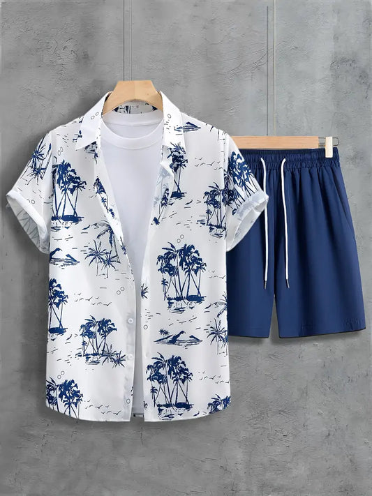 Coconut print summer two-piece set