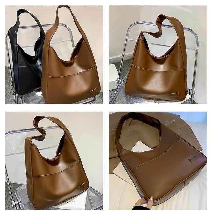 Simple leather tote bag