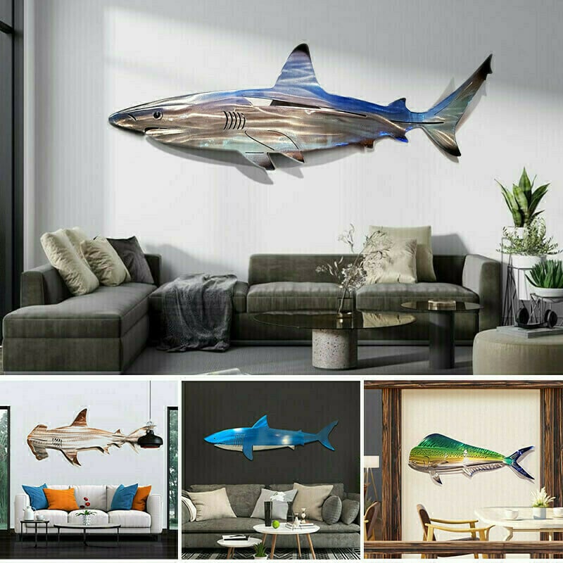 Metal Shark Art Wall Decor