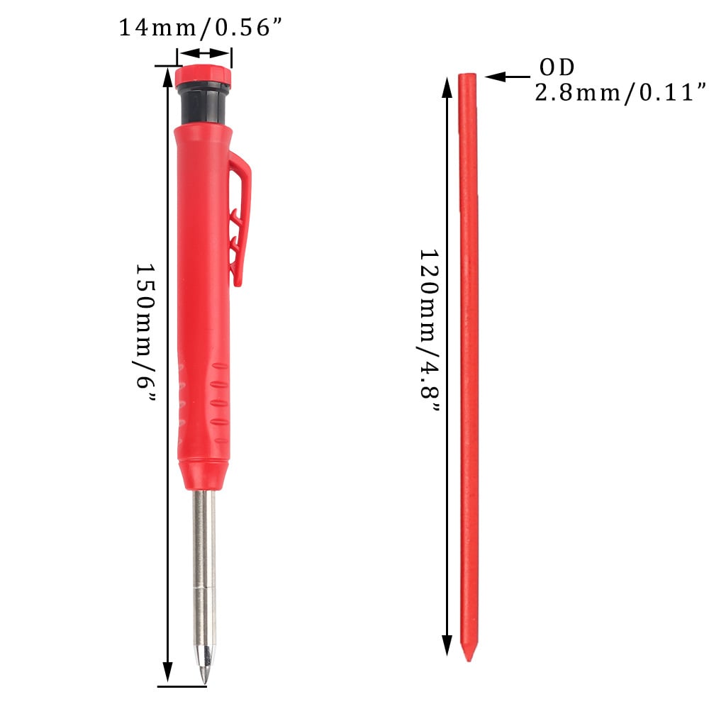 2 Pack Carpenter Pencils Mechanical Pencils with 12 Refills