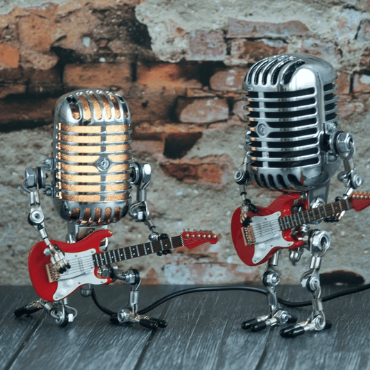 🎁Vintage Metal Microphone Robot Desk Lamp🎸(Get Free Guitar)