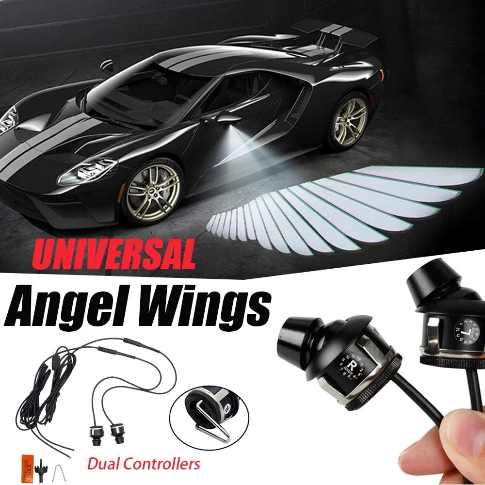 Angel Wing LED Light For Car Motorcycle Rearview Mirror Universal Decoration Lights