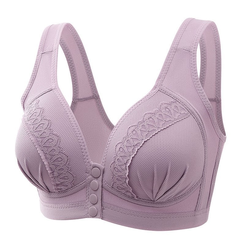 BUY 1 GET 2 FREE(Please add 3 pcs to cart)-2023 Front Button Breathable Skin-Friendly Cotton Bra