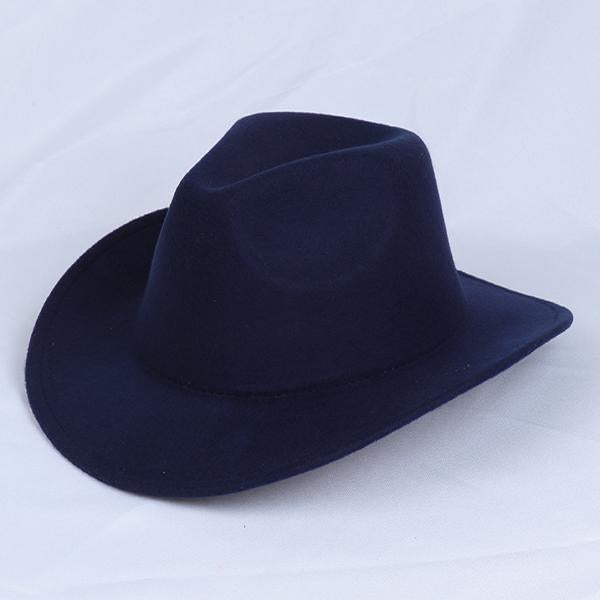 Solid Color Western Cowboy Woolen Jazz Hat