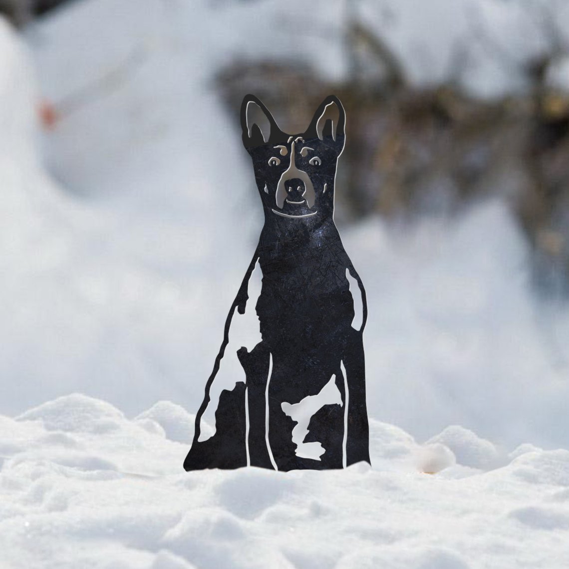 Basenji Metal Silhouette