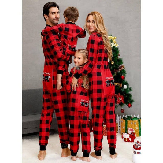 Classic Christmas Buffalo Plaid Family Matching Pajamas Sets