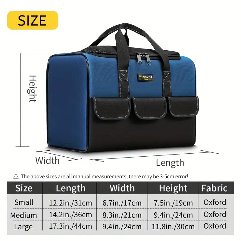 Heavy Duty Tool Bag With Wide Mouth For Tool Storage