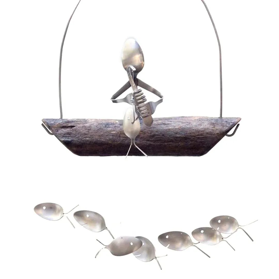 ❤️Handcrafted Fisherman's Spoon Fish Sculpture Wind Chime