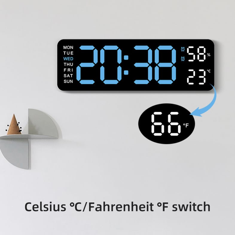 Digital Clock with Temperature, Date, Auto DST, Night Light, Auto Brightness Dimmer