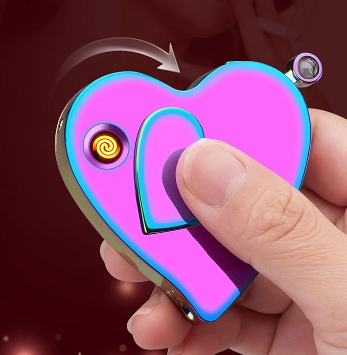 Multipurpose Heart-Shaped Electric and Gas Lighter