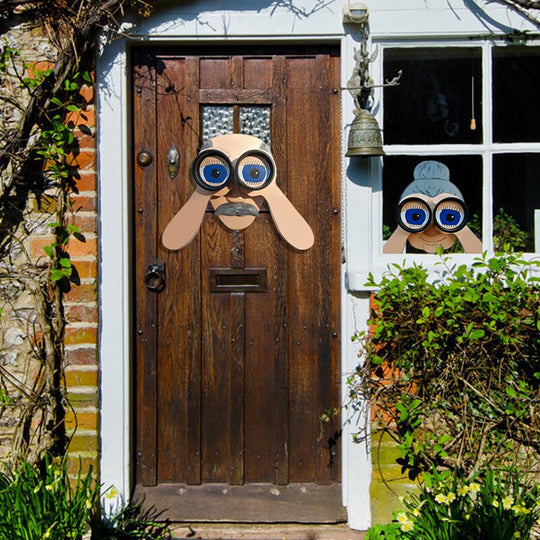 Fence Decoration Nosy Old Man and Lady Garden Yard Art