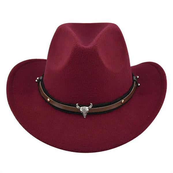 Solid Color Western Cowboy Woolen Jazz Hat