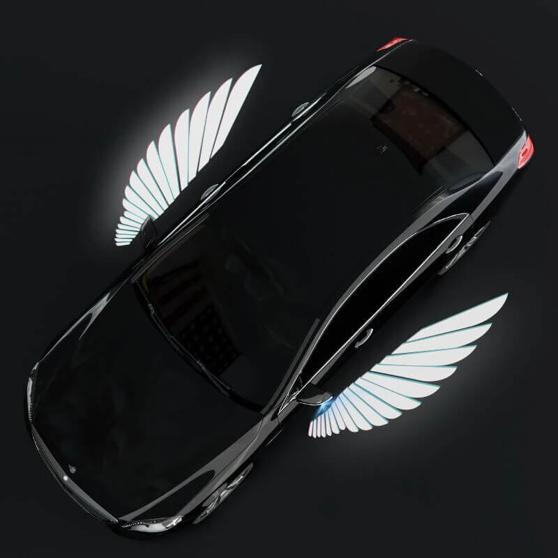 Angel Wing LED Light For Car Motorcycle Rearview Mirror Universal Decoration Lights