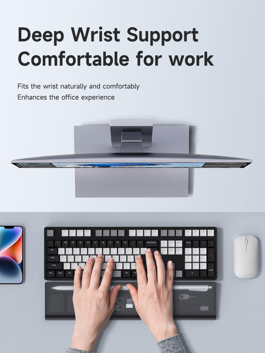 🔥Keyboard Wrist Rest Pad with Desktop Partition Storage Box