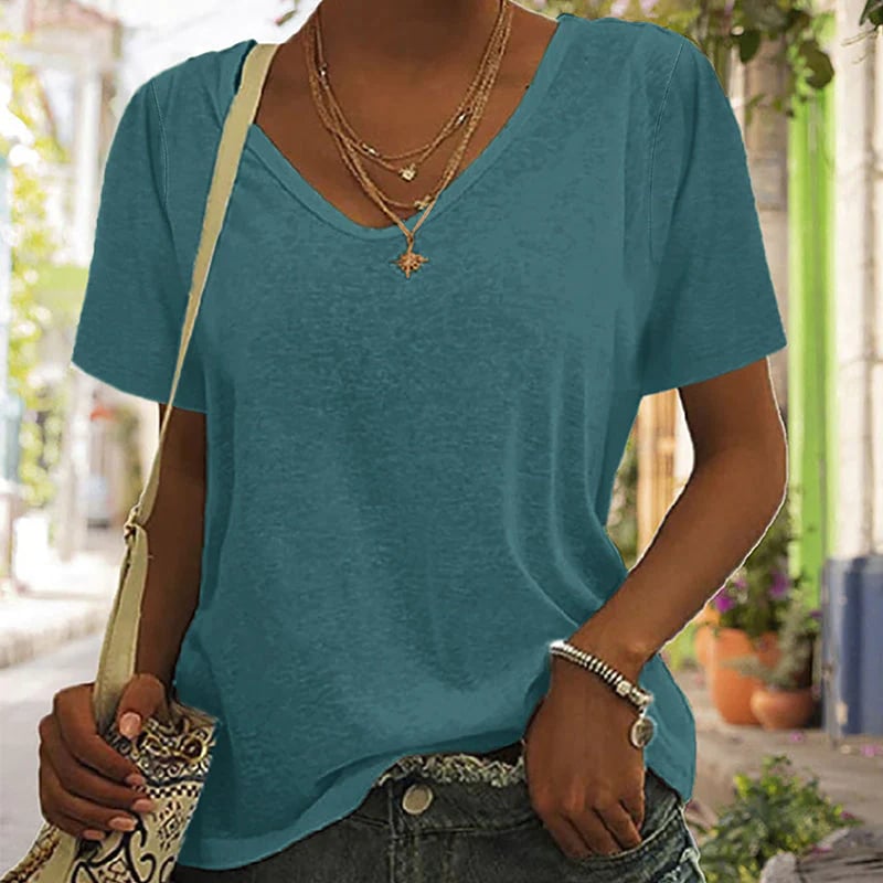 Comfortable Casual Solid Multicolor T-Shirt