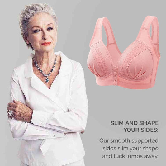 BUY 1 GET 2 FREE(Please add 3 pcs to cart)-2023 Front Button Breathable Skin-Friendly Cotton Bra