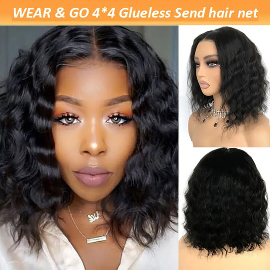 Wavy Transparent Lace Frontal Wigs Pre Plucked Hair Wig