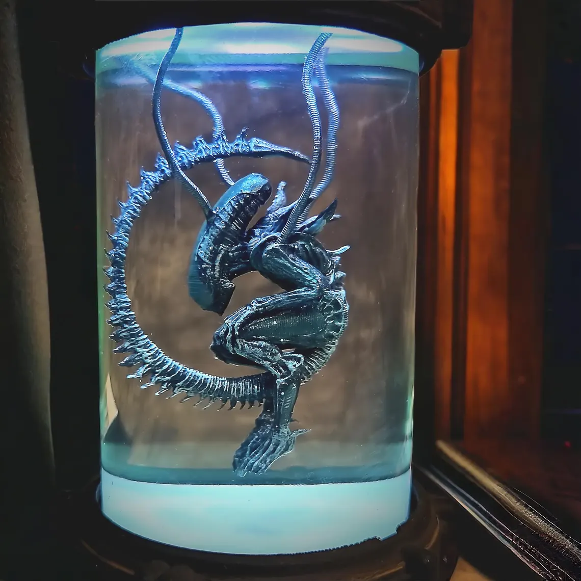 Desktop decorative alien resin lamp