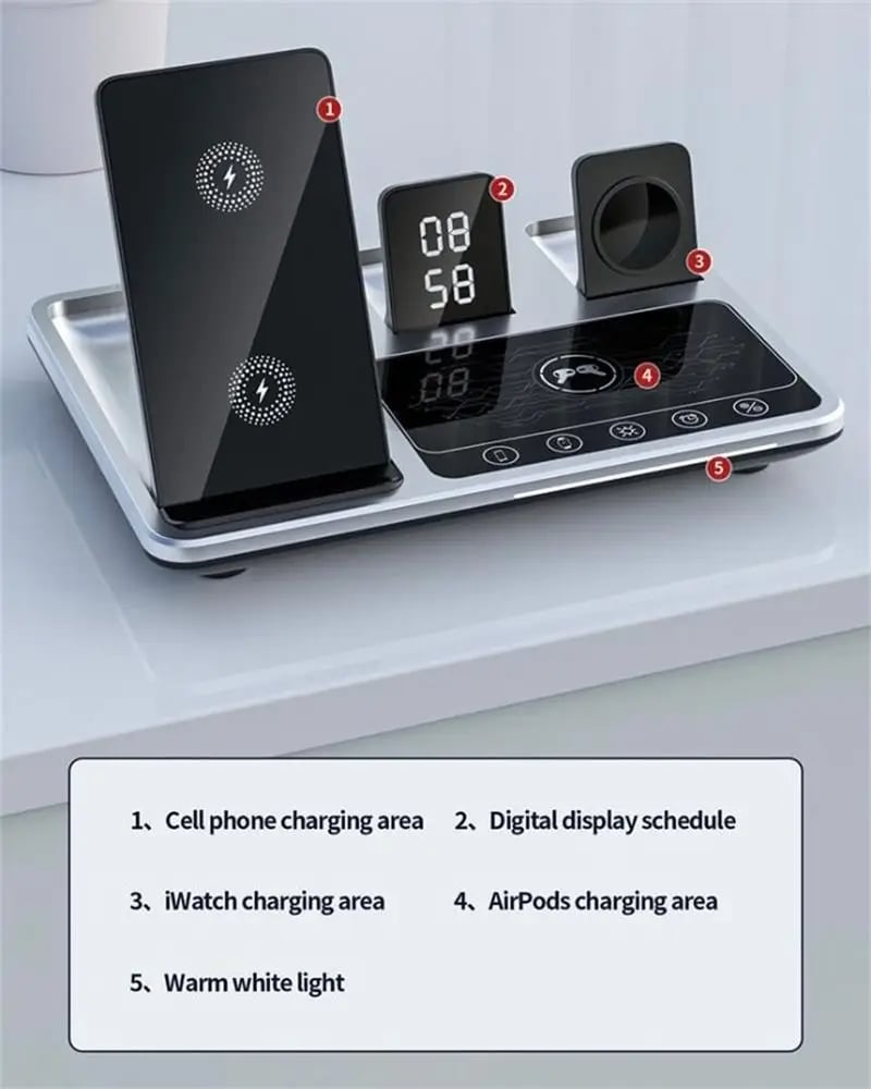 4-in-1 Electric Lifting Multifunctional Wireless Charger 30W Output Power Compatible With Any Device That Supports Wireless Charging