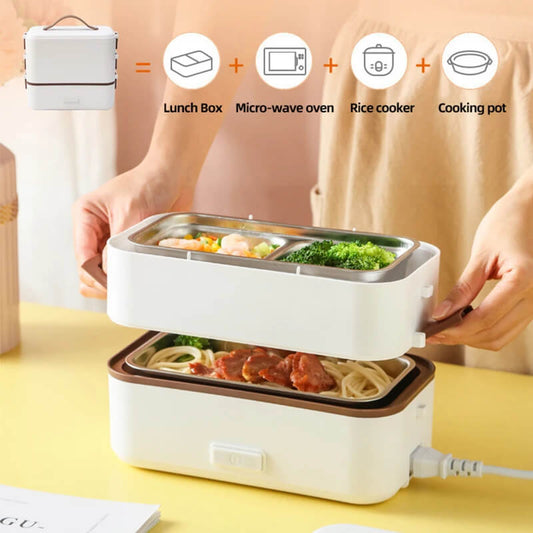 Multi-functional portable plug-in cooking office insulated lunch box