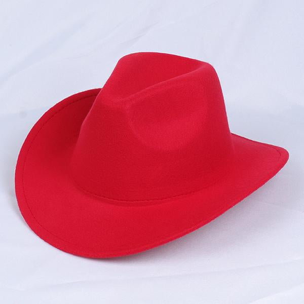 Solid Color Western Cowboy Woolen Jazz Hat