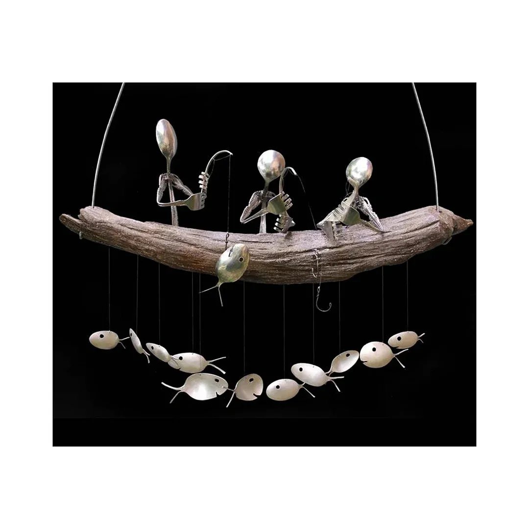 ❤️Handcrafted Fisherman's Spoon Fish Sculpture Wind Chime