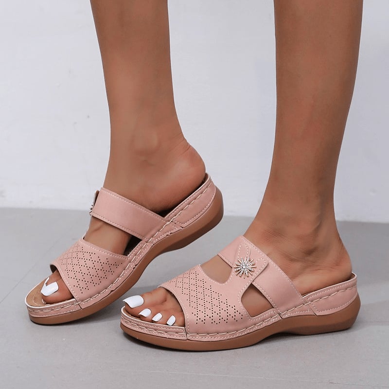 Casual Comfort Wedge Diamond Sandals