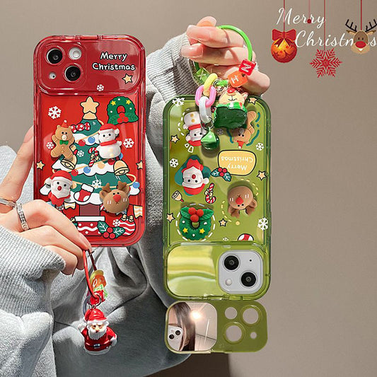 🎄Christmas Hot Sale 49% OFF🔥Christmas Tree Pendant Flip Mirror Case Cover For iPhone