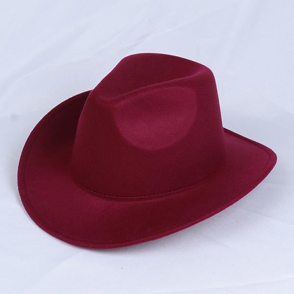 Solid Color Western Cowboy Woolen Jazz Hat