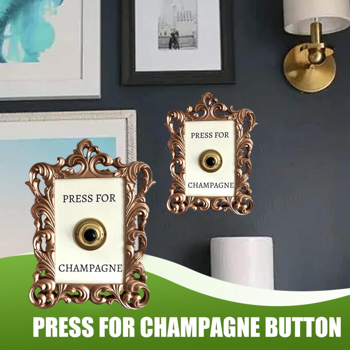 Press For Champagne handmade bell sign decor