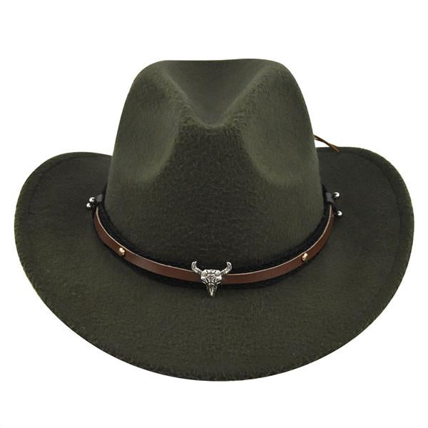 Solid Color Western Cowboy Woolen Jazz Hat