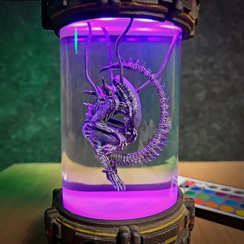 Desktop decorative alien resin lamp