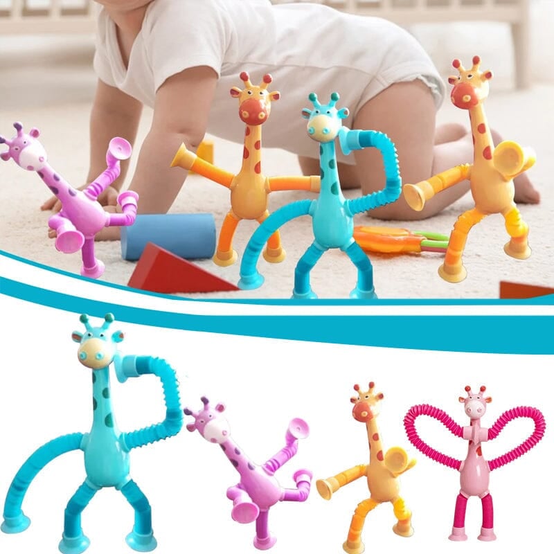 Telescopic suction cup giraffe toy