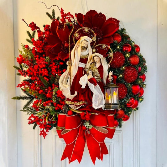 🎁Sacred Christmas Wreath With Lights