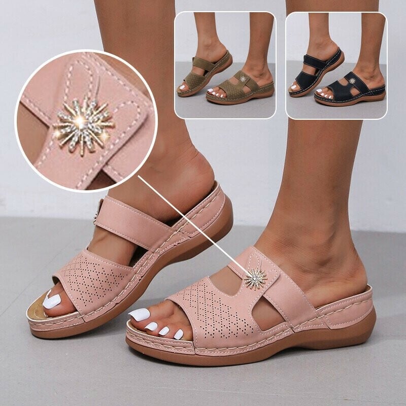 Casual Comfort Wedge Diamond Sandals