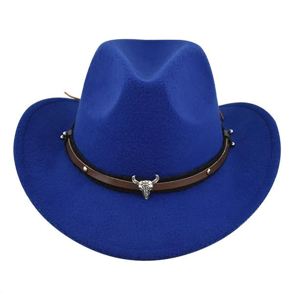 Solid Color Western Cowboy Woolen Jazz Hat