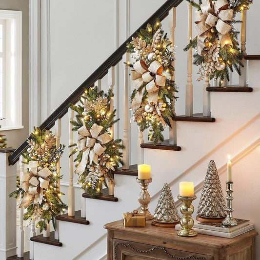 Staircase Decoration Christmas Lights Garland