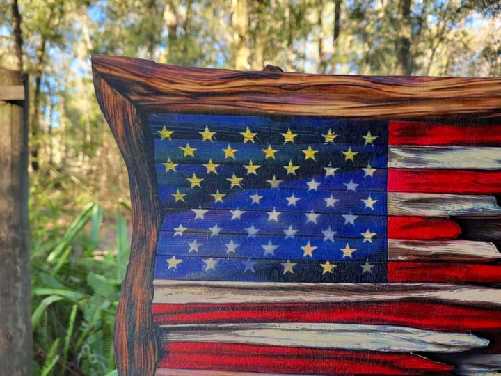 🔥Handmade Honor Flag With Cypress Trim